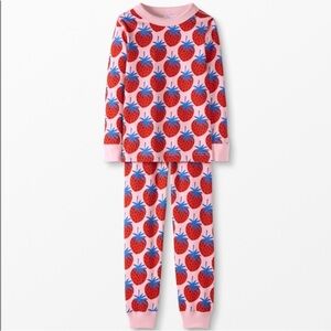Hanna Andersson Long John Pajamas In Organic Cotton Super Strawberries 12